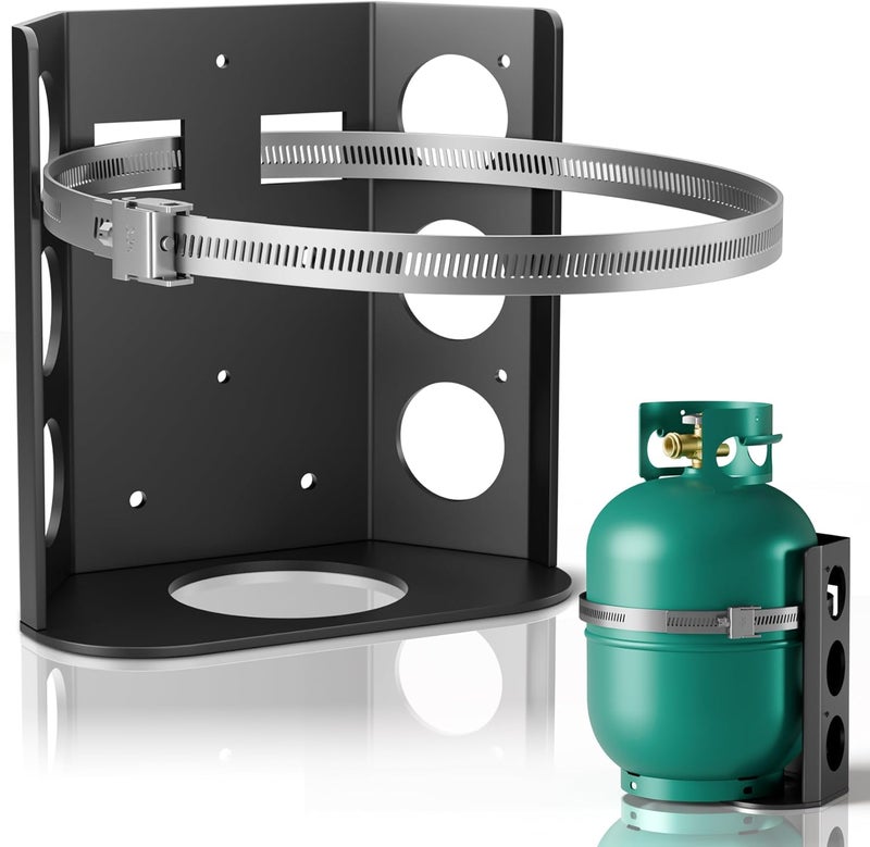 Dabolang 5 lb Propane Tank Mounting Bracket,Heavy Duty Propane Tank Holder,Propane Tank Hold Down for Rv,Campervan,Travel Trailer,Jeep and Overland Vehicles - Image 1
